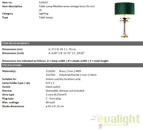 Veioza eleganta design LUX Mediterraneo 112625 HZ