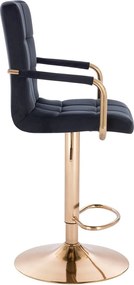 HC1015WP Scaun Neagră Catifea cu Bază Aurie