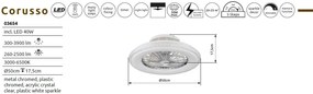 Lustra LED cu ventilator si telecomanda CORUSSO