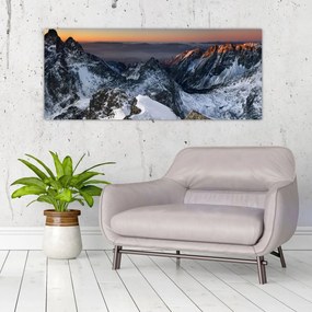 Tablou - Răsărit de soare în munți (120x50 cm)