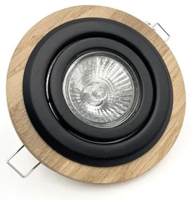Plafonieră pentru tavan fals TOBBY 1x GU10/20W/230V Ø 11,5 cm stejar/negru