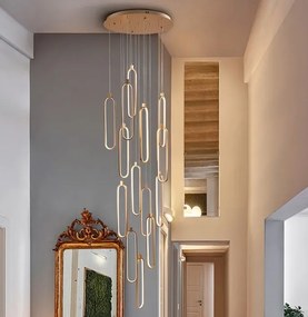 Lustra casa scarii XL cu 14 pendule LED si telecomanda Colette H500
