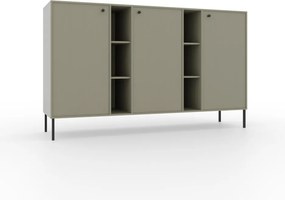 Comodă cu doua usi, 156x41x95cm, Tili System, ADRK Furniture (Culoare: Negru / Negru)