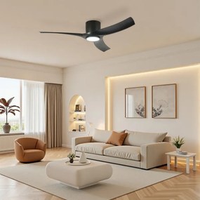 ZEVENTI - Ventilator de tavan LED ORBITO LED/24W/230V Wi-Fi Tuya negru + telecomandă
