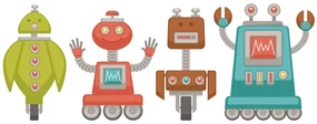 Tapet autoadeziv familie de roboți