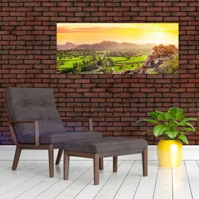 Tablou cu valea Hampi în India (120x50 cm)