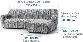 Gaico Huse bielastice OCEANO NOU gri-albăstrui canapea cu otoman dreapta (l. 170 - 300 cm)