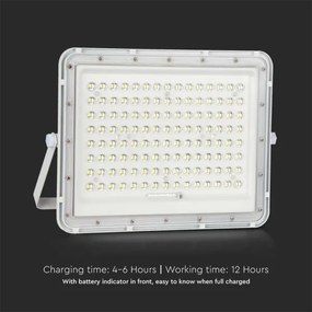 Proiector LED solar de exterior LED/20W/3,2V 6400K alb + telecomandă