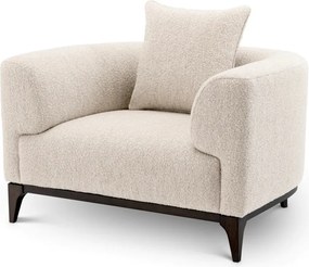 Fotoliu confortabil design LUX Brannan, Boucle chalk white