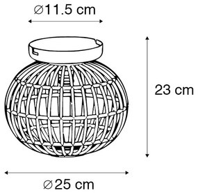 Plafoniera rustica din bambus 25 cm - Canna
