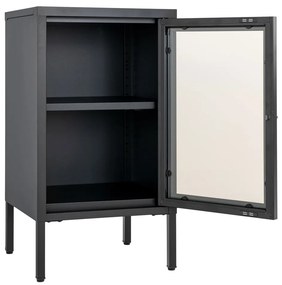 Vitrină Dalby, 1 ușă, oțel, negru 38x35x70 cm