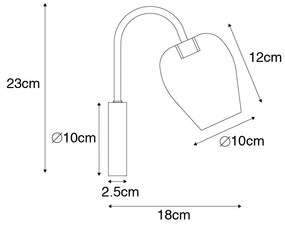 Aplică clasică aurie cu sticlă - Elien