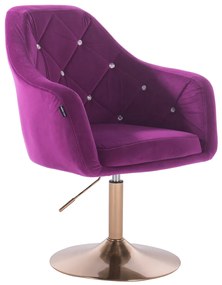 HR830CN Scaun Catifea Fucsia cu Bază Aurie