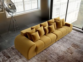 Canapea extensibilă dumonde cu 2 lăzi de depozitare si sezut confortabil din spuma high-density, Verona Royal Mustar 310x100 cm