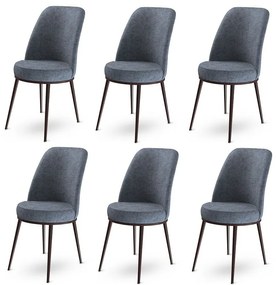Set de scaune de sufragerie Dexa Fum and Brown, 6buc., 6 buc.