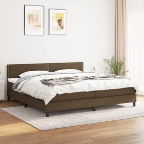 3140004 vidaXL Pat box spring cu saltea, maro închis, 200x200 cm, textil