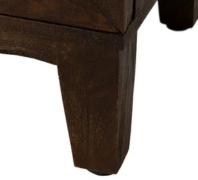 Vitrină maro din lemn de mango 80x100x40 cm Ravi – Ixia