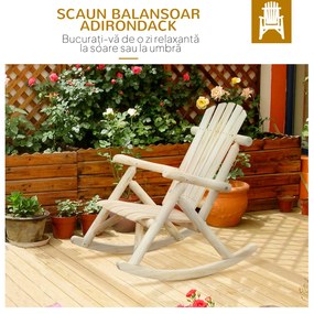 Outsunny Scaun Balansoar de Gradina stil Adirondack din Lemn 96x66x98cm | Aosom Ro