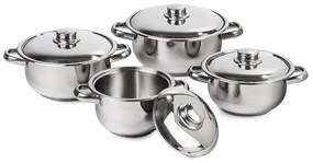 Set oale inox cu capac inox 4Home Destiny, 8 piese
