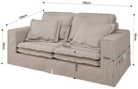 Canapea bej 196 cm Nora – Ropez