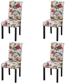 vidaXL Scaune de bucătărie, 4 buc., multicolor, material textil