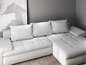 Colțar extensibil dumonde cu ladă de depozitare si sezut confortabil din spuma high-density, Leonardo Euphoria Dove 260x185 cm II