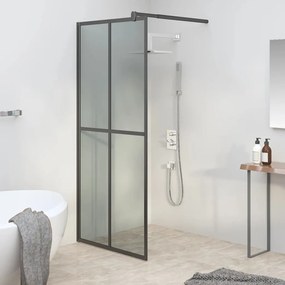 Paravan dus walk-in, 90x195 cm, sticla securizata inchisa Negru, 90 x 195 cm