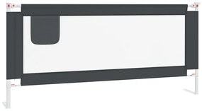 Balustrada de protectie pat copii, gri inchis, 200x25 cm textil