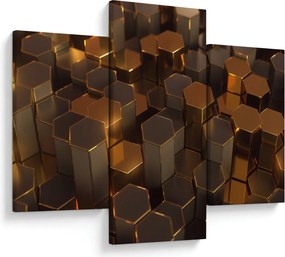 Tablou - Hexagoane de bronz (90x60 cm)