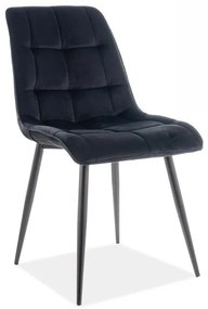 Scaun de bucaterie Chic Velvet mat, negru
