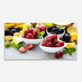 Panou Sticla Bucatarie, 60x150cm, Protectie aragaz, Antistropi, Termorezistent, Alimente, Fructe, Heart Fresh Fruits