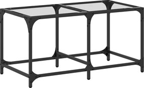 vidaXL Măsuță de cafea blat din sticlă transparentă 78,5x40x40 cm oțel