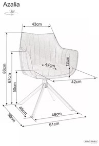 Scaun rotativ Azalia gri inchis/negru Brego18
