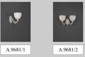 Aplica de perete cu 2 brate design italian din alama 9681