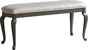 Băncuță lemn masiv gri Ambra, 120 × 52 × 80 cm