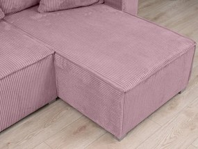 Canapea colt extensibila SMART COSARO mov deschis, cu colt bilateral + 2 perne CADOU