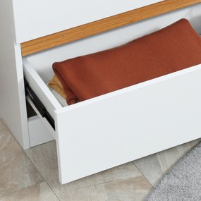 Comoda cu 3 sertare HOMCOM din lemn MDF si PAL pentru dormitor si sufragerie, 80x40x86cm, alb | Aosom RO