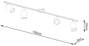 Spot Sollux SL.1168 LEMMI 4xGU10/10W/230V negru