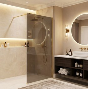 Paravan de dus Rea Flexi Brown / Gold 110