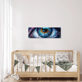 Tablou - Pictura ochilor (cu ceas) (90x30 cm)