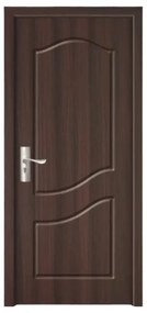 Usa Interior din MDF Novo Doors ND80, Cadru din Lemn Masiv, KIT COMPLET, Toc , Manere si balamale incluse (Culoare: Nuc, Toc: Fix, Maner: Standard,