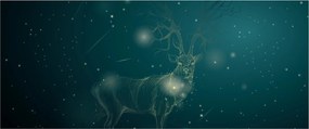Tablou - Cerb magic noaptea (120x50 cm)