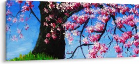 Tablou - Cireș înflorit - pictură (120x50 cm)