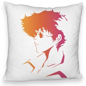 Perna Decorativa Fluffy cu Cowboy Bebop 2, 40x40 cm, Alba, Husa Detasabila, Burduf