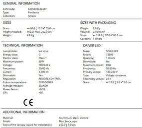 Lustra LED suspendata cu telecomanda Amara