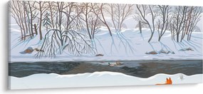 Tablou - Vulpe în peisaj de iarnă (120x50 cm)