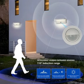 Brilagi - Lampă de perete LED TESSI pentru exterior cu senzor LED/10W/230V albă IP54