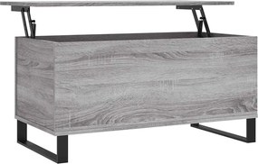 vidaXL Măsuță de cafea, gri sonoma, 90x44,5x45 cm, lemn compozit