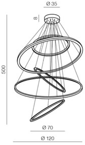 Azzardo AZ3137 - Lustră LED dimabilă pe cablu WHEEL LED/190W/230V negru