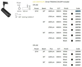 Spot LED pe sina directionabil SMILE mini 15W 3000K CRI80 24° alb 189574